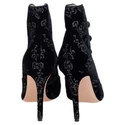 Pre Owned Gianvito Rossi black Velvet Empress Ankle Booties Size 38.5