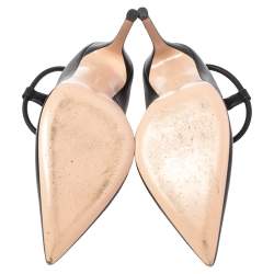 Pre Owned Gianvito Rossi Black Leather Karen Sandals Size 38