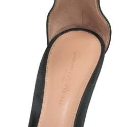 Pre Owned Gianvito Rossi Dark Green Suede Portofino Ankle Strap Sandals Size 38