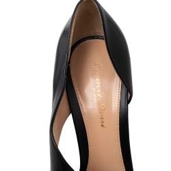 Pre Owned Gianvito Rossi Black Leather Open Toe D'orsay Pumps Size 39