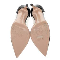 Pre Owned Gianvito Rossi Black Leather And PVC Plexi Pumps Size 38
