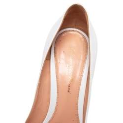 Pre Owned Gianvito Rossi White Leather Pointed Toe Pumps Size 37