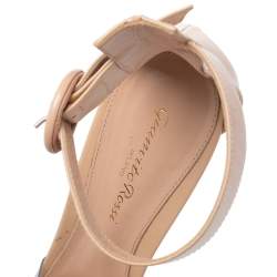 Pre Owned Gianvito Rossi Black/Beige Leather And PVC Pointed Toe Ankle Cuff Pumps Size 39.5