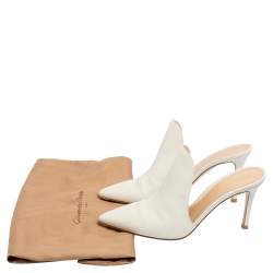 Pre Owned Gianvito Rossi White Leather Aramis Mules Size 36