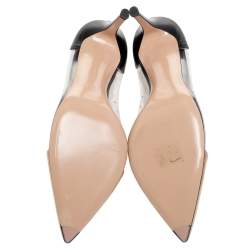 Pre Owned Gianvito Rossi Gold/Black Patent Leather And PVC Plexi Pointed Toe Pumps Size 40