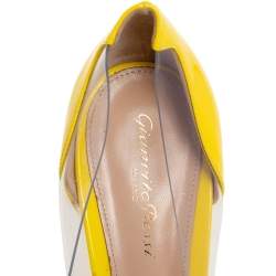 Pre Owned Gianvito Rossi Yellow Patent Leather And PVC Plexi Pumps Size 39