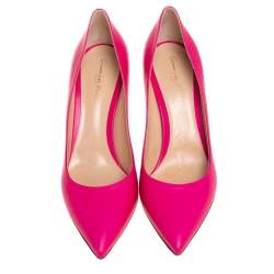 Pre Owned Gianvito Rossi Pink Leather Pointed Toe Pumps Size 41