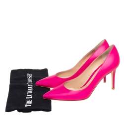 Pre Owned Gianvito Rossi Pink Leather Pointed Toe Pumps Size 41