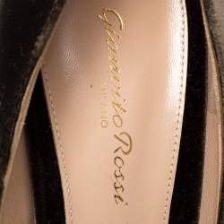 Pre Owned Gianvito Rossi Dark Green Velvet Pointed Toe Pumps Size 41.5