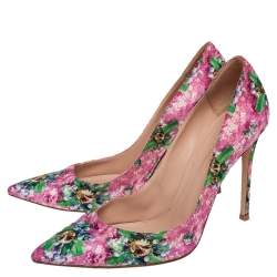 Pre Owned Gianvito Rossi Multicolor Floral Printed Fabric Lisa Ponker Pumps Size 39.5