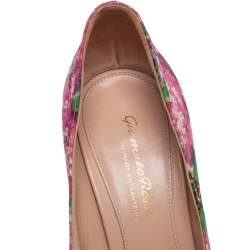 Pre Owned Gianvito Rossi Multicolor Floral Printed Fabric Lisa Ponker Pumps Size 39.5