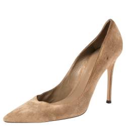 Pre Owned Gianvito Rossi Brown Suede Pointed Toe Pumps Size 39.5