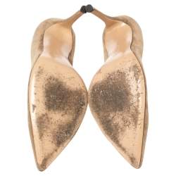 Pre Owned Gianvito Rossi Brown Suede Pointed Toe Pumps Size 39.5