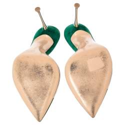 Pre Owned Gianvito Rossi Green PVC Elle Mule Sandals Size 36.5