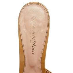 Pre Owned Gianvito Rossi Beige/Black Patent Leather Sandals Size 37.5