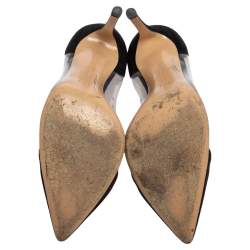 Pre Owned Gianvito Rossi  Black Suede, PVC Plexi  Pumps Size 37