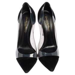 Pre Owned Gianvito Rossi  Black Suede, PVC Plexi  Pumps Size 37