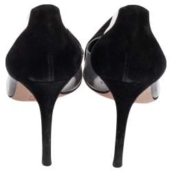 Pre Owned Gianvito Rossi  Black Suede, PVC Plexi  Pumps Size 37