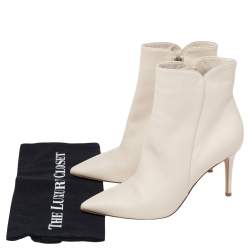 Gianvito Rossi White Leather Ankle Boots Size 39