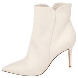 Gianvito Rossi White Leather Ankle Boots Size 39