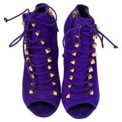 Giuseppe Zanotti Purple Suede  Ankle Boots Size 38