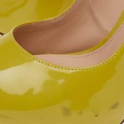 Pre Owned Gianvito Rossi Mustard Patent Leather Peep Toe Pumps Size 36