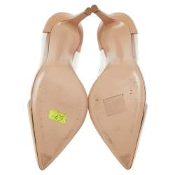 Pre Owned Gianvito Rossi Metallic Gold Patent Leather and PVC Plexi Pumps Size 36