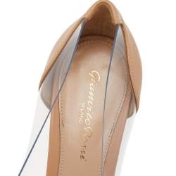 Pre Owned Gianvito Rossi Metallic Gold Patent Leather and PVC Plexi Pumps Size 36