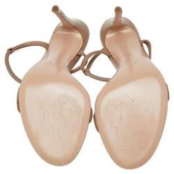 Pre Owned Gianvito Rossi Brown Leather Ankle Strap Sandals Size 39