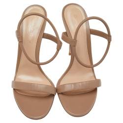 Pre Owned Gianvito Rossi Brown Leather Ankle Strap Sandals Size 39