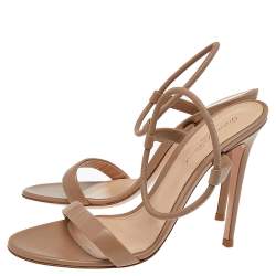 Pre Owned Gianvito Rossi Brown Leather Ankle Strap Sandals Size 39