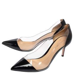 Pre Owned Gianvito Rossi  Black Patent Leather, PVC Plexi  Pumps Size 40