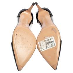 Pre Owned Gianvito Rossi  Black Patent Leather And PVC Plexi  Pumps Size 40