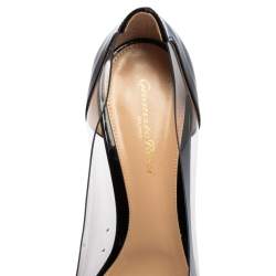Pre Owned Gianvito Rossi  Black Patent Leather And PVC Plexi  Pumps Size 40