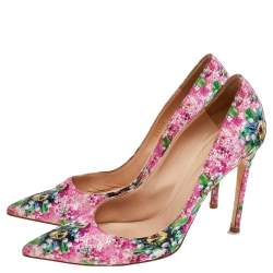 Pre Owned Gianvito Rossi Multicolor Floral Printed Fabric Lisa Ponker Pointed Toe Pumps Size 38