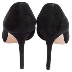 Pre Owned Gianvito Rossi Black Suede Gianvito Pointed Toe Pumps Size 38.5