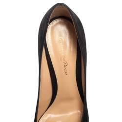 Pre Owned Gianvito Rossi Black Suede Gianvito Pointed Toe Pumps Size 38.5