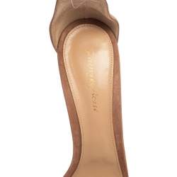 Pre Owned Gianvito Rossi Beige Suede Portofino Ankle Strap Sandals Size 41