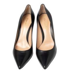 Pre Owned Gianvito Rossi Black Leather Pointed Toe Pumps Size 40