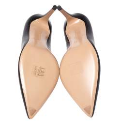 Pre Owned Gianvito Rossi Black Leather Pointed Toe Pumps Size 40