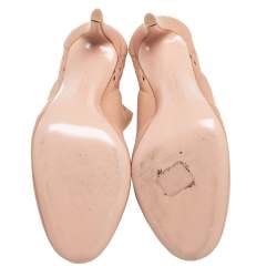 Pre Owned Gianvito Rossi Beige Knit Fabric Ankle Boots Size 37.5