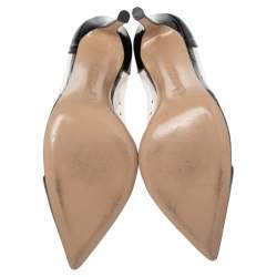 Pre Owned Gianvito Rossi Black Patent Leather And PVC Plexi Pumps Size 38