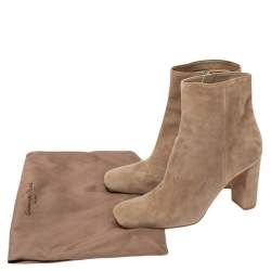 Pre Owned Gianvito Rossi Beige Suede Ankle Boots Size 40