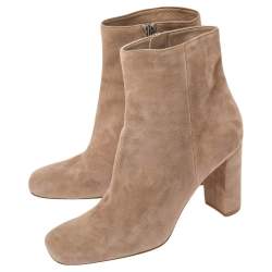 Pre Owned Gianvito Rossi Beige Suede Ankle Boots Size 40