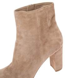 Pre Owned Gianvito Rossi Beige Suede Ankle Boots Size 40
