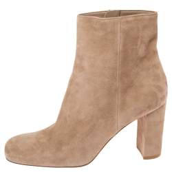 Pre Owned Gianvito Rossi Beige Suede Ankle Boots Size 40