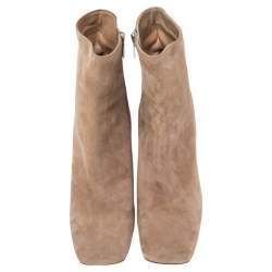 Pre Owned Gianvito Rossi Beige Suede Ankle Boots Size 40