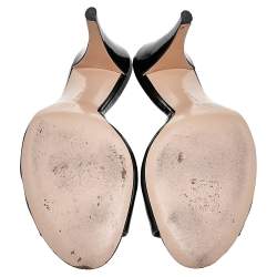 Pre Owned Gianvito Rossi Black Patent Leather Slide Sandals Size 40