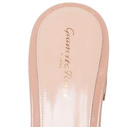 Pre Owned Gianvito Rossi Beige Patent Leather and PVC Gemini Slide Block Heel Sandals Size 41