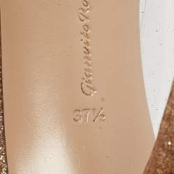 Pre Owned Gianvito Rossi Gold Glitters And PVC Plexi Pointed Toe Pumps Size 37.5